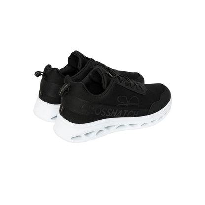 Black-White - Back - Crosshatch Mens Jesmond Trainers
