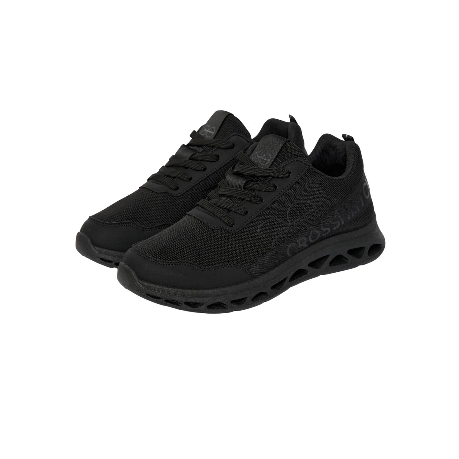 Black - Front - Crosshatch Mens Jesmond Trainers