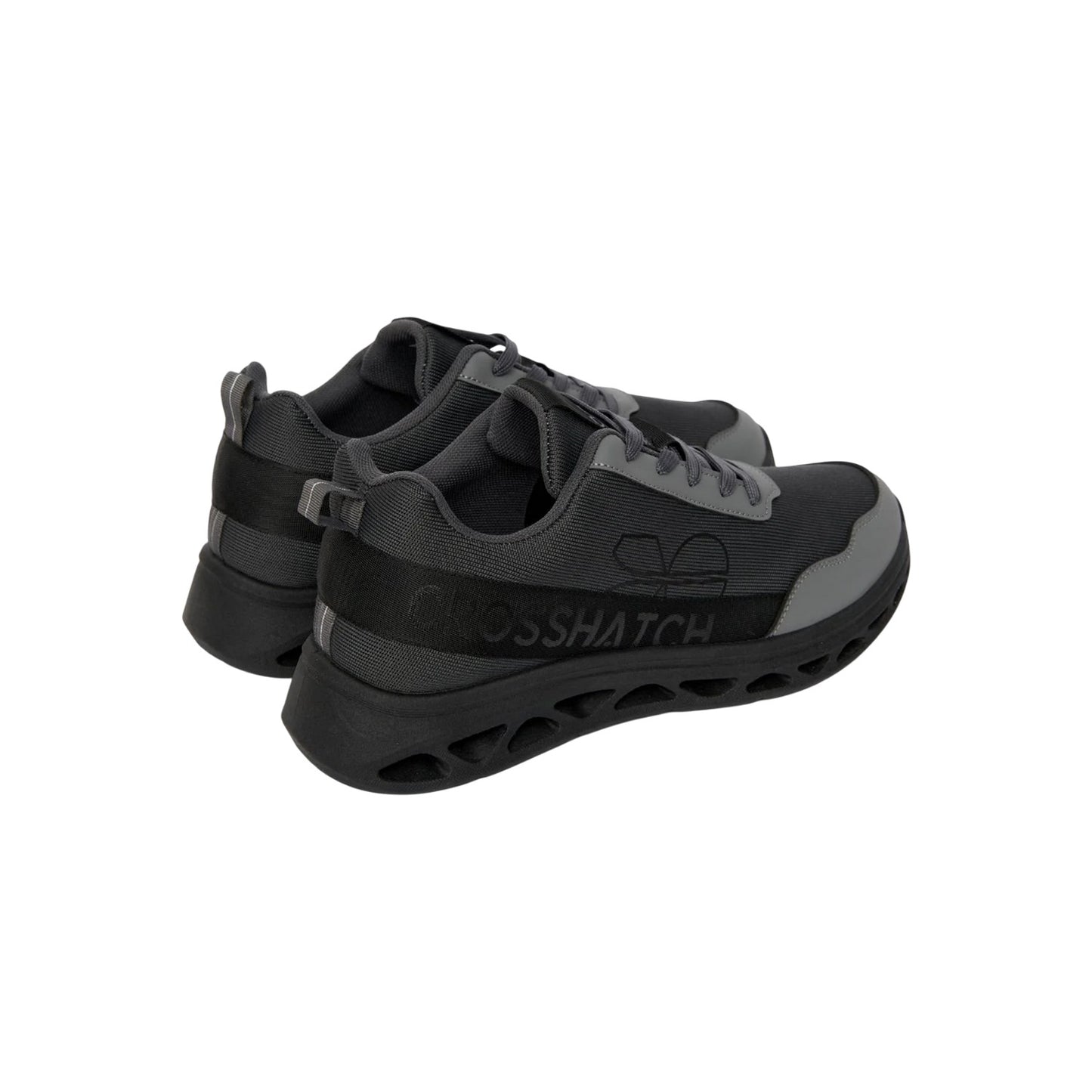 Grey-White - Back - Crosshatch Mens Jesmond Trainers