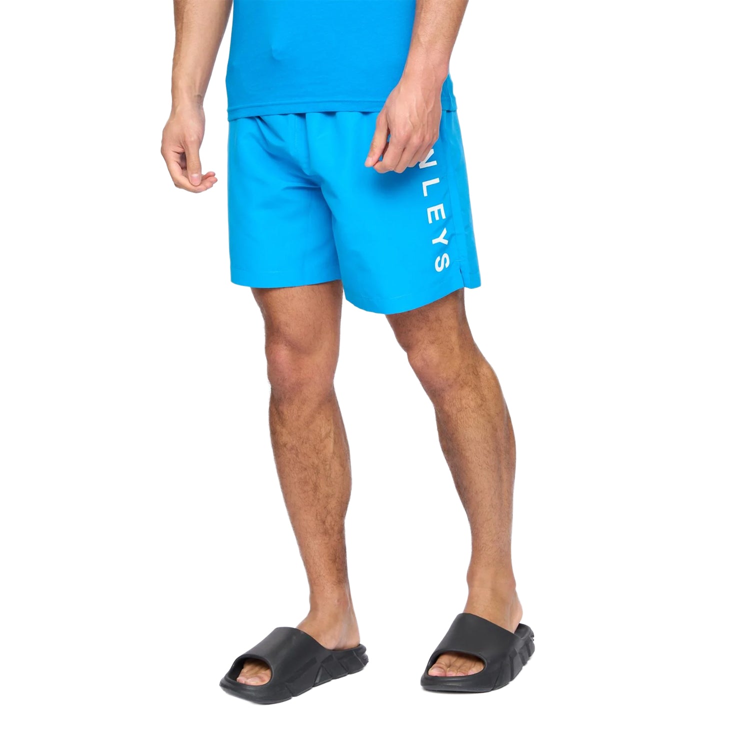 Blue - Side - Henleys Mens Henybold Swim Shorts