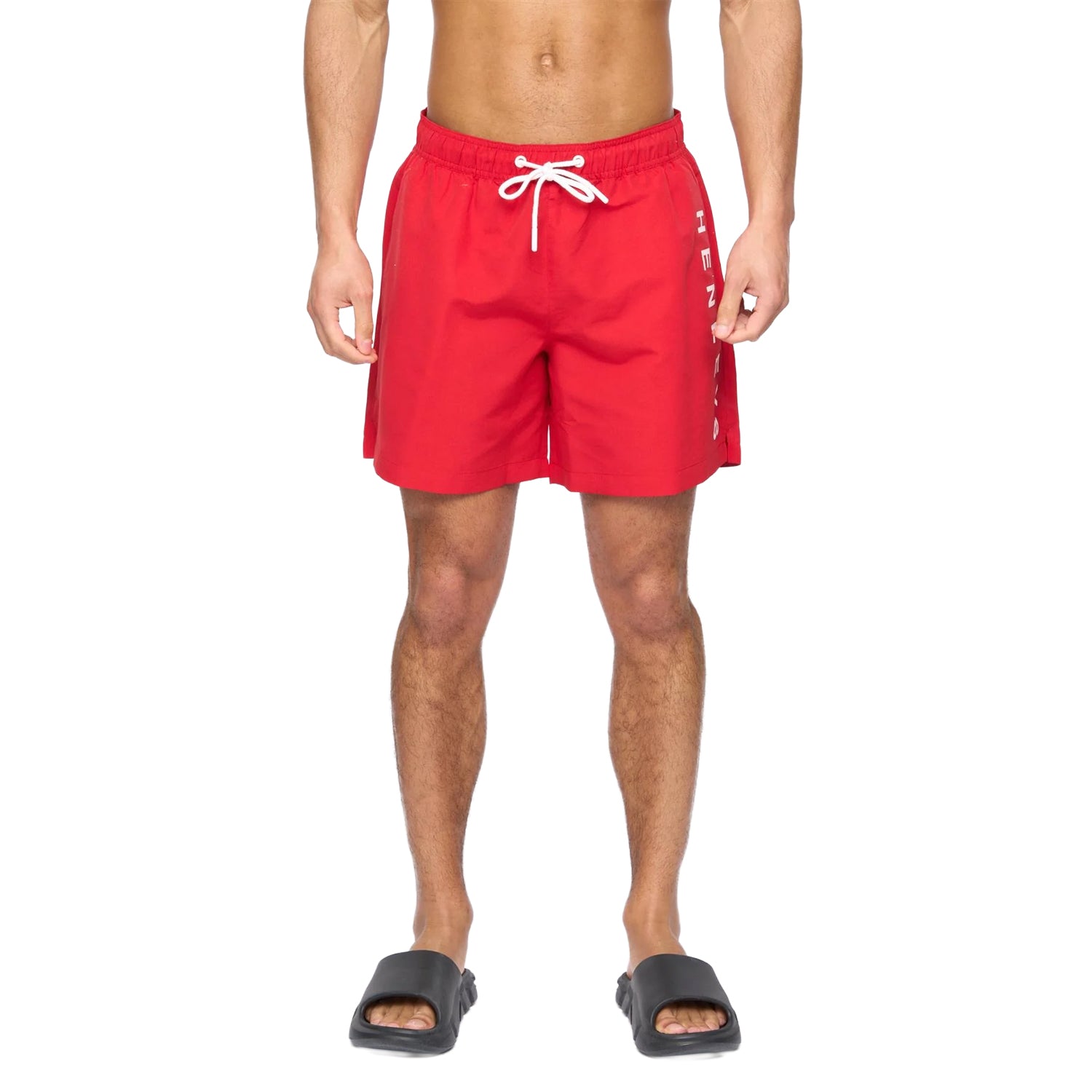 Red - Front - Henleys Mens Henybold Swim Shorts