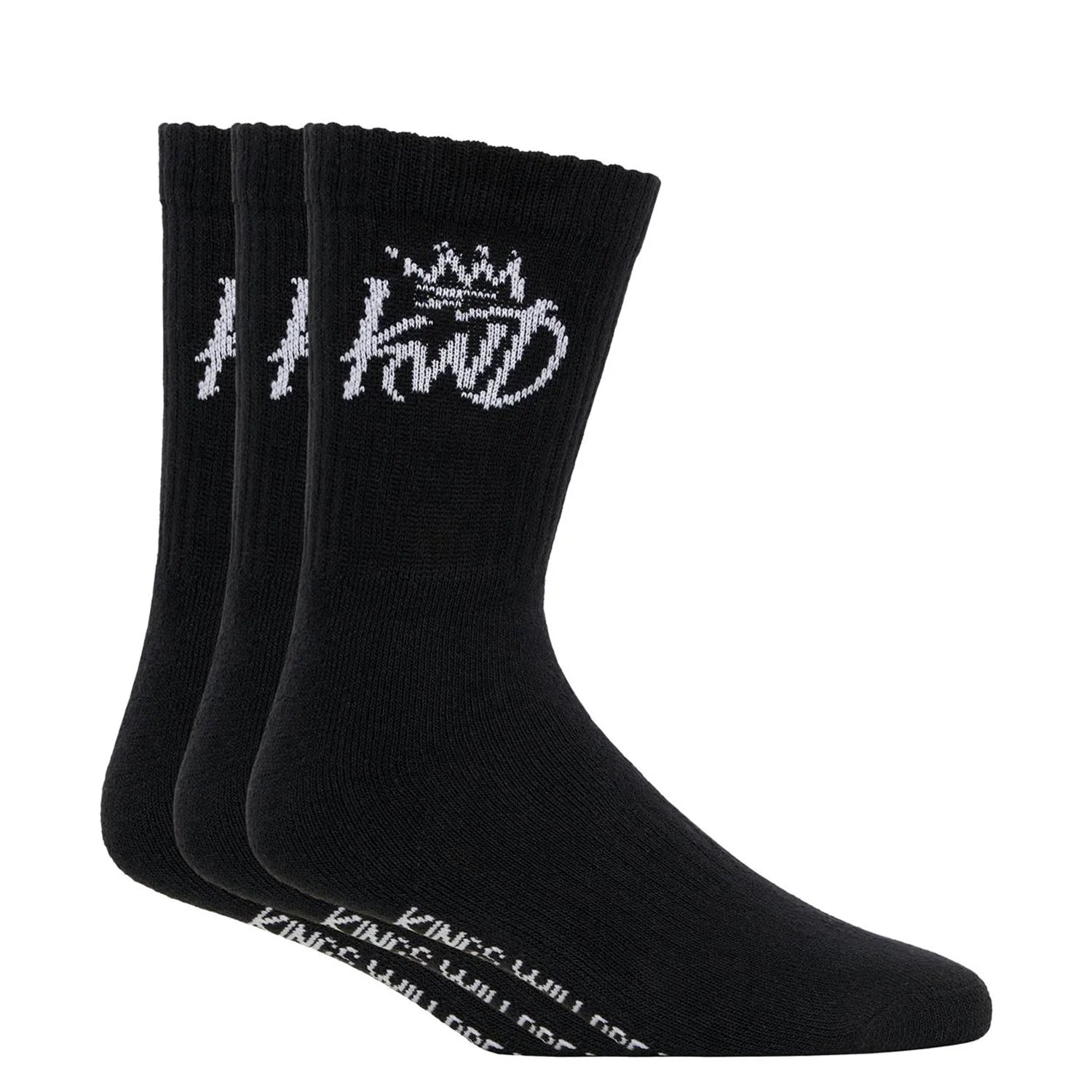 Black - Front - Kings Will Dream Mens Simplene Sports Socks (Pack of 3)