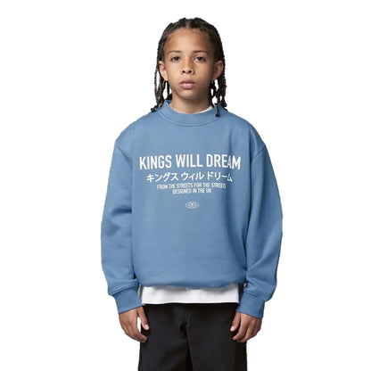 Blue - Front - Kings Will Dream Boys Studio Stacked Crew Neck Sweatshirt