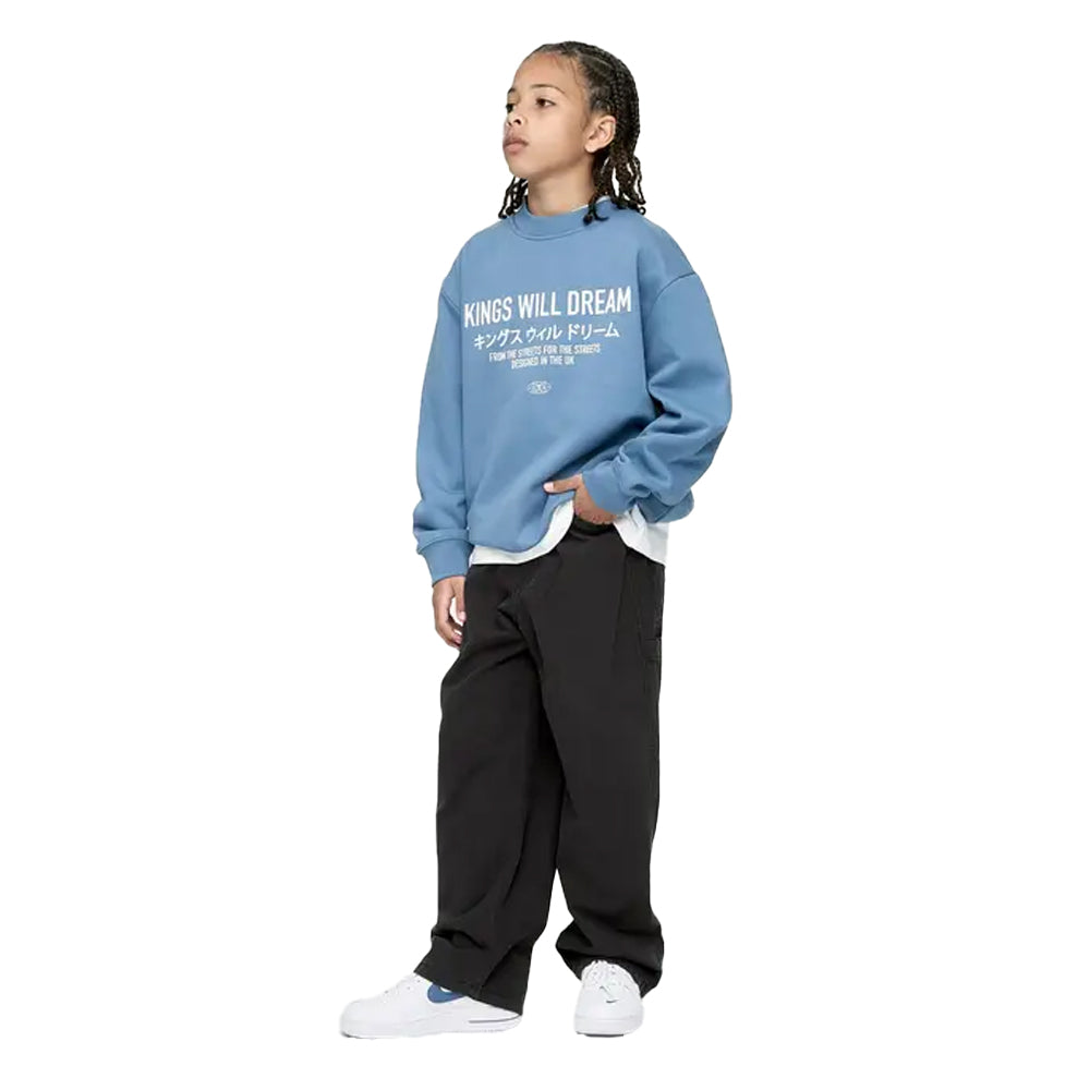 Blue - Side - Kings Will Dream Boys Studio Stacked Crew Neck Sweatshirt