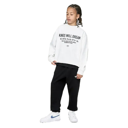 White - Side - Kings Will Dream Boys Studio Stacked Crew Neck Sweatshirt