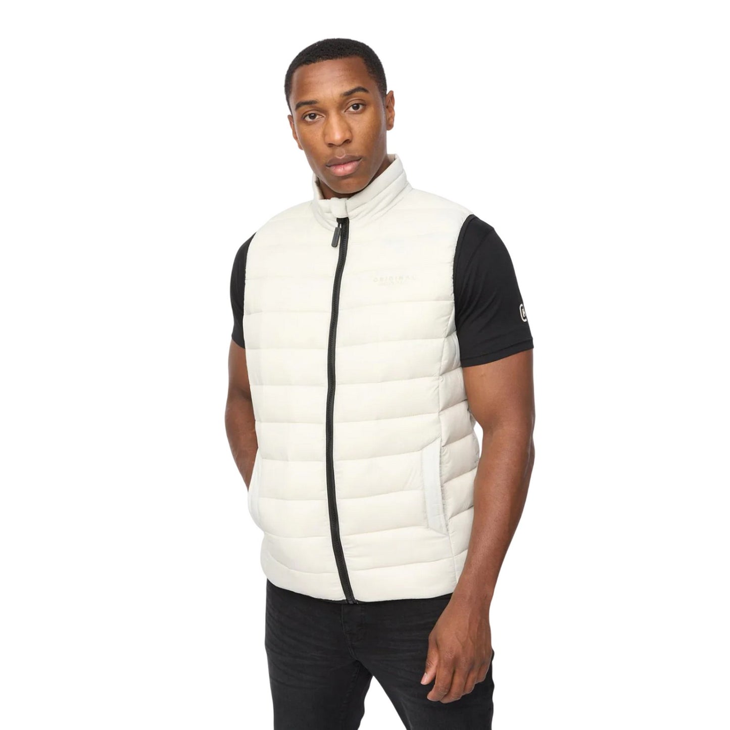 Putty - Front - Crosshatch Mens Gattering MVE Quilted Gilet