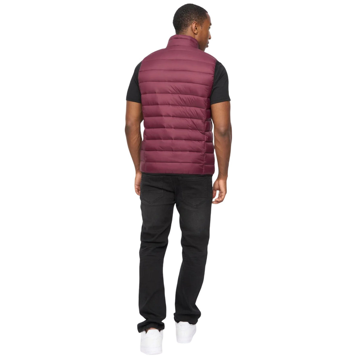 Raisin Purple - Back - Crosshatch Mens Gattering MVE Quilted Gilet