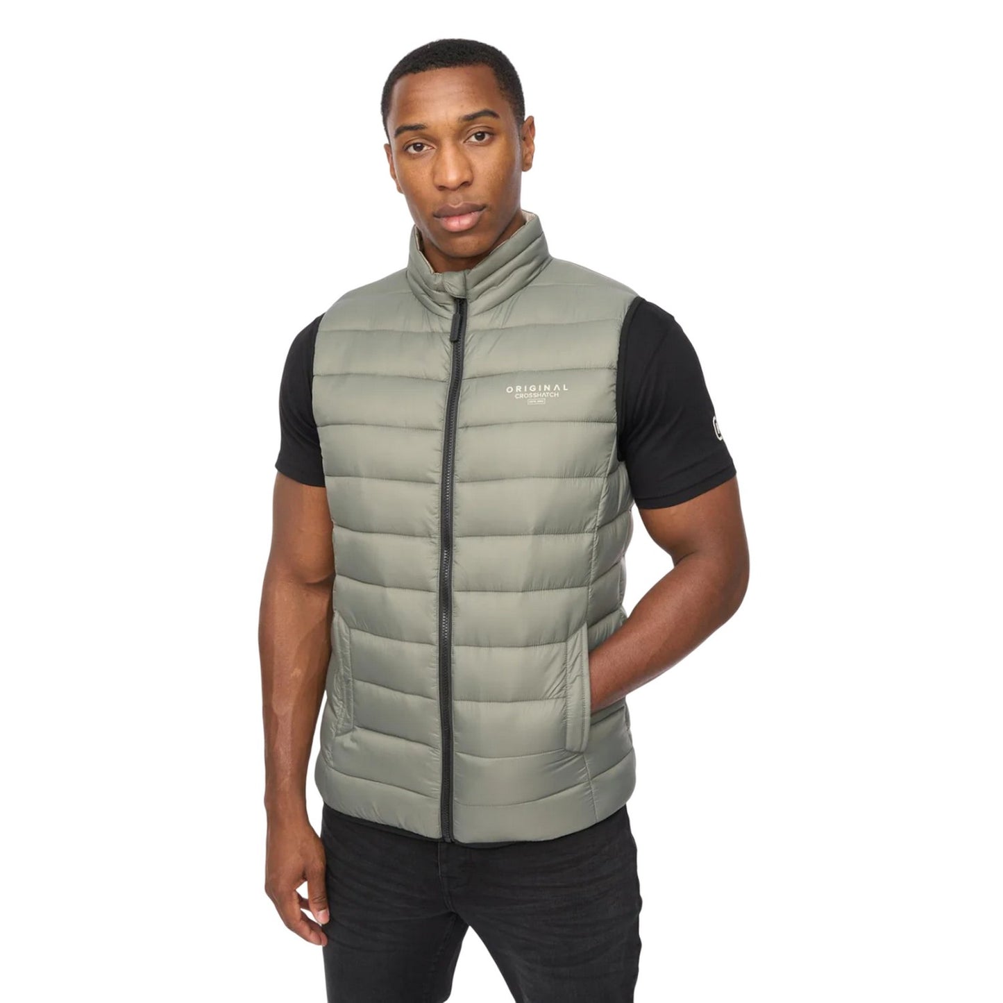Sage - Lifestyle - Crosshatch Mens Gattering MVE Quilted Gilet
