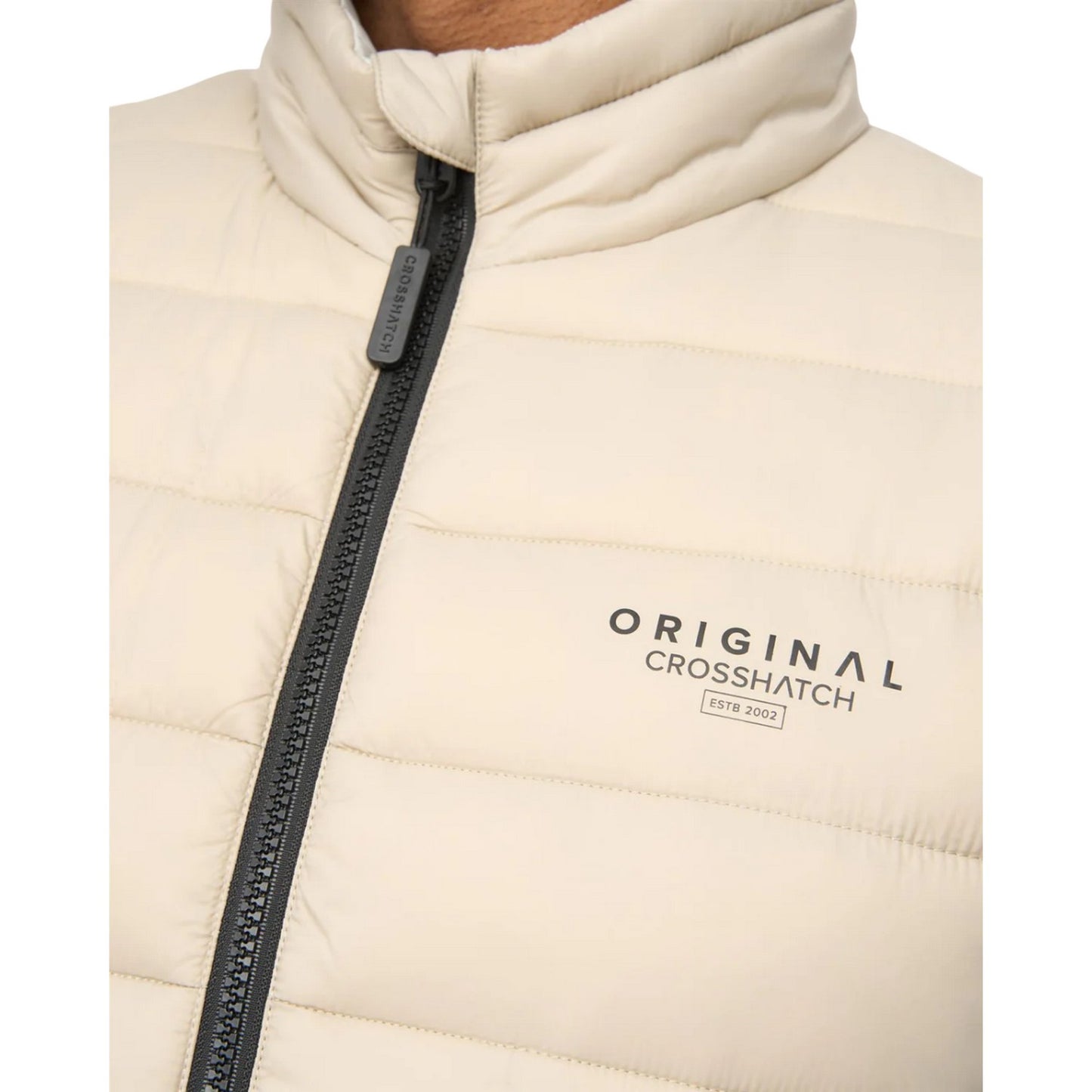 Stone - Side - Crosshatch Mens Gattering MVE Quilted Gilet