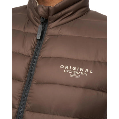 Brown - Side - Crosshatch Mens Gattering MVE Quilted Gilet
