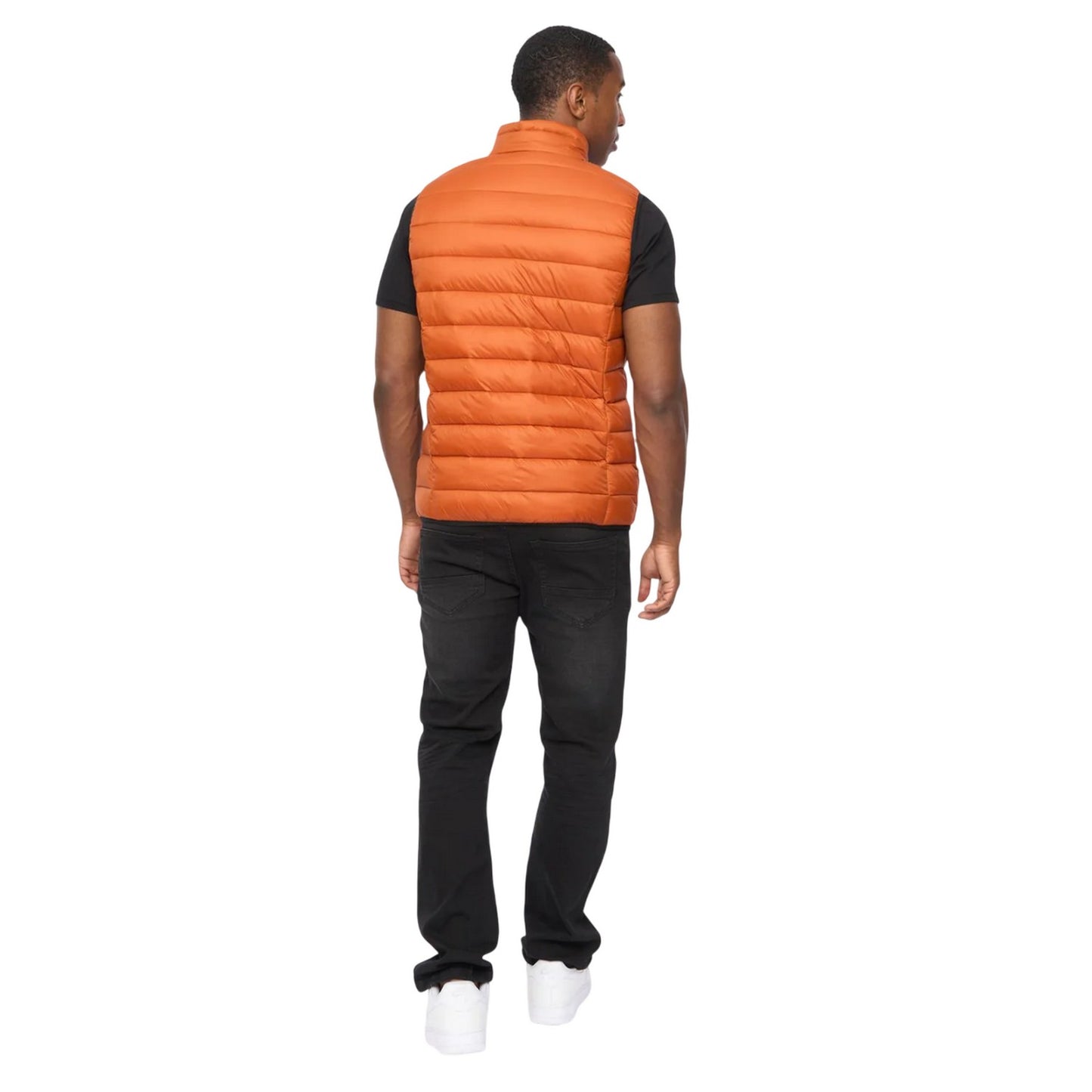 Orange - Back - Crosshatch Mens Gattering MVE Quilted Gilet
