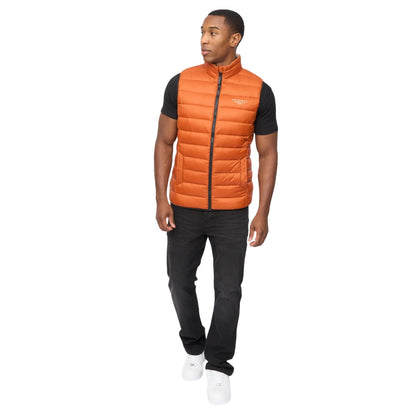 Orange - Pack Shot - Crosshatch Mens Gattering MVE Quilted Gilet