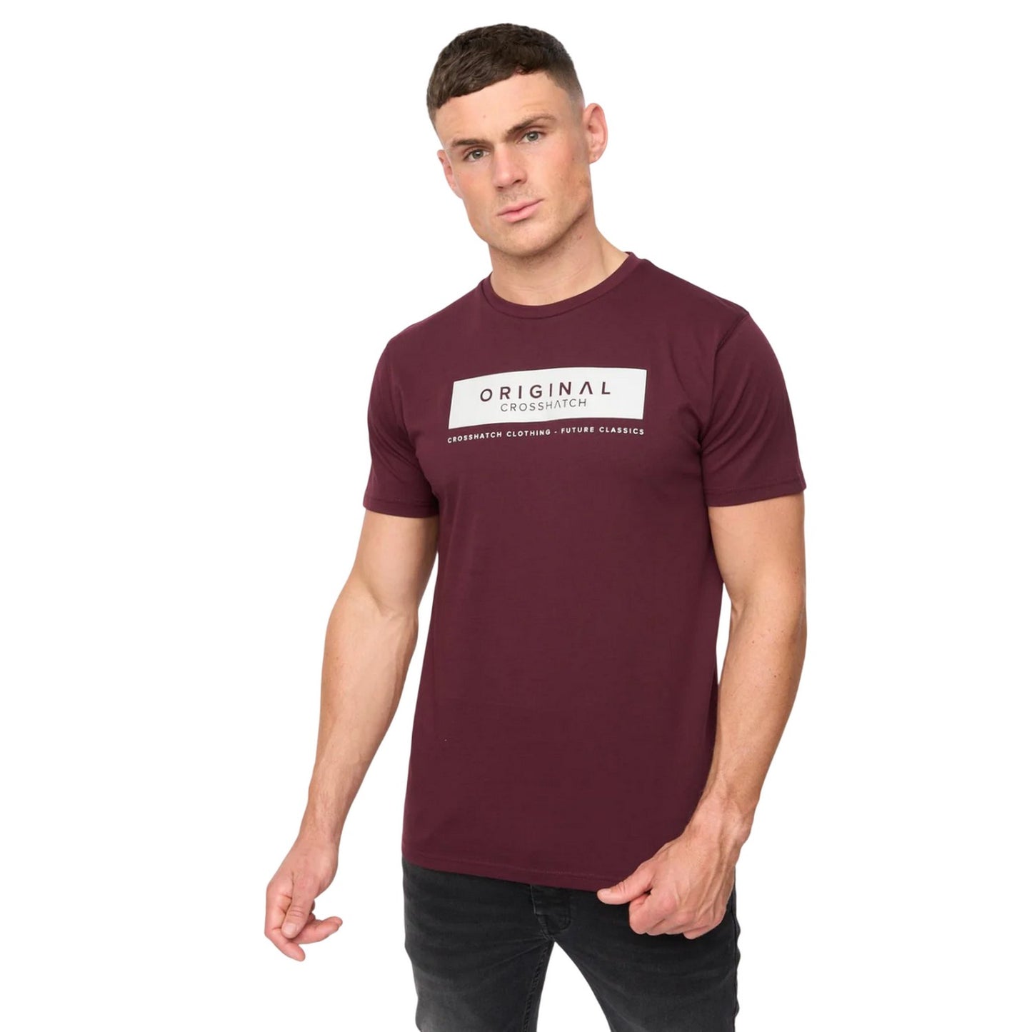 Rum Raisin - Front - Crosshatch Mens Jamstate T-Shirt