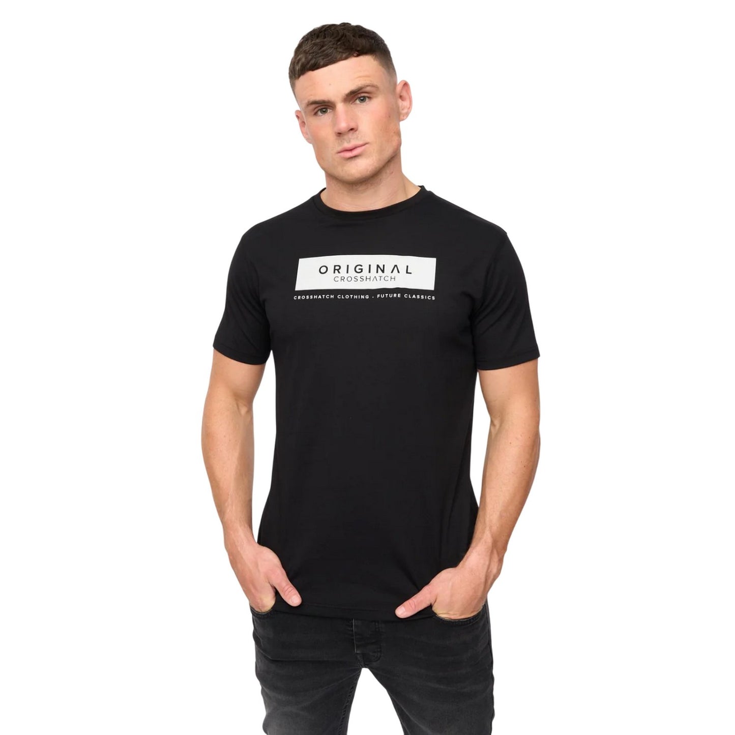 Black - Lifestyle - Crosshatch Mens Jamstate T-Shirt