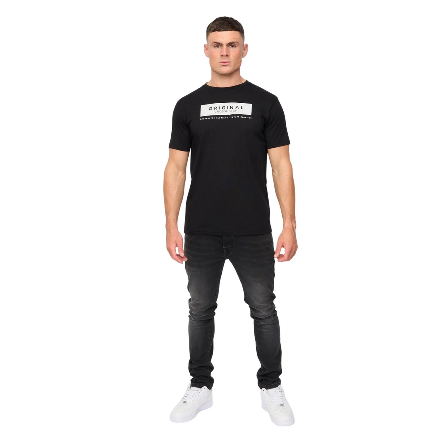 Black - Pack Shot - Crosshatch Mens Jamstate T-Shirt
