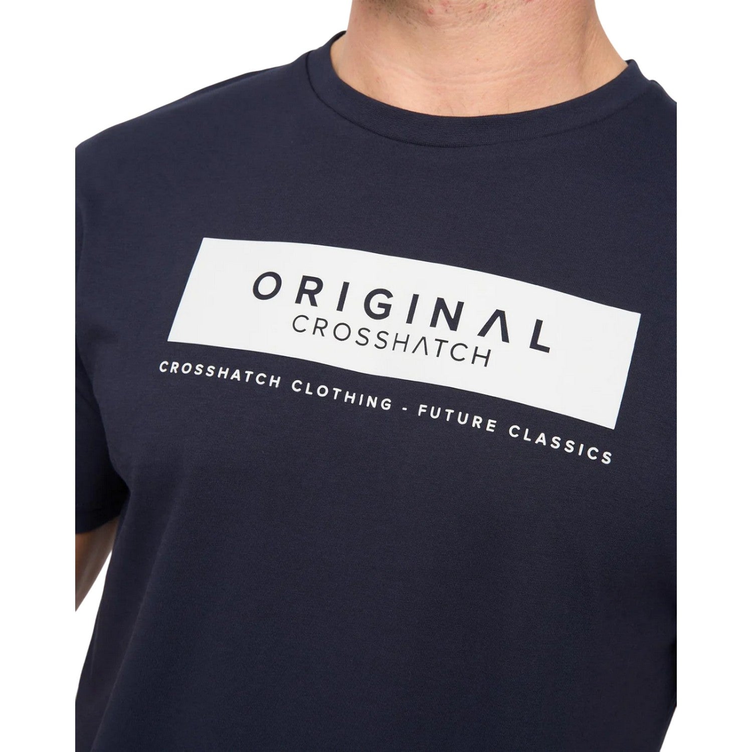 Navy - Side - Crosshatch Mens Jamstate T-Shirt