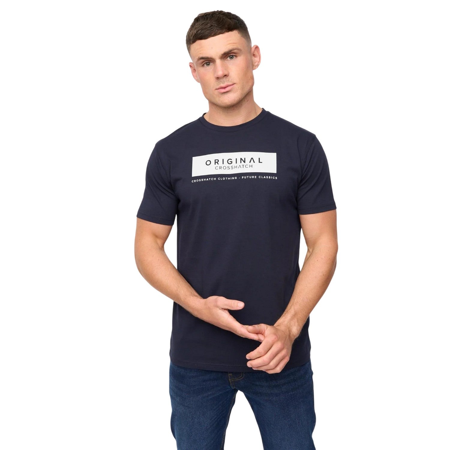 Navy - Lifestyle - Crosshatch Mens Jamstate T-Shirt
