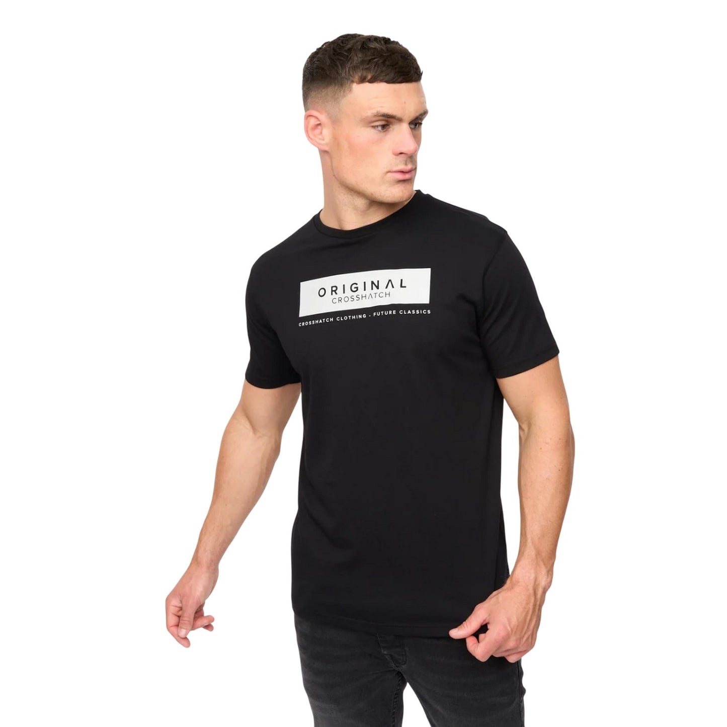 Black - Front - Crosshatch Mens Jamstate T-Shirt