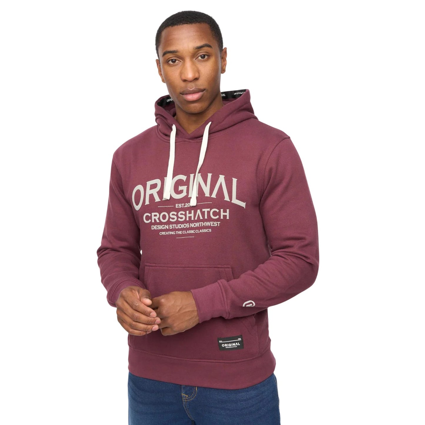 Rum Raisin - Front - Crosshatch Mens Vintarge Hoodie