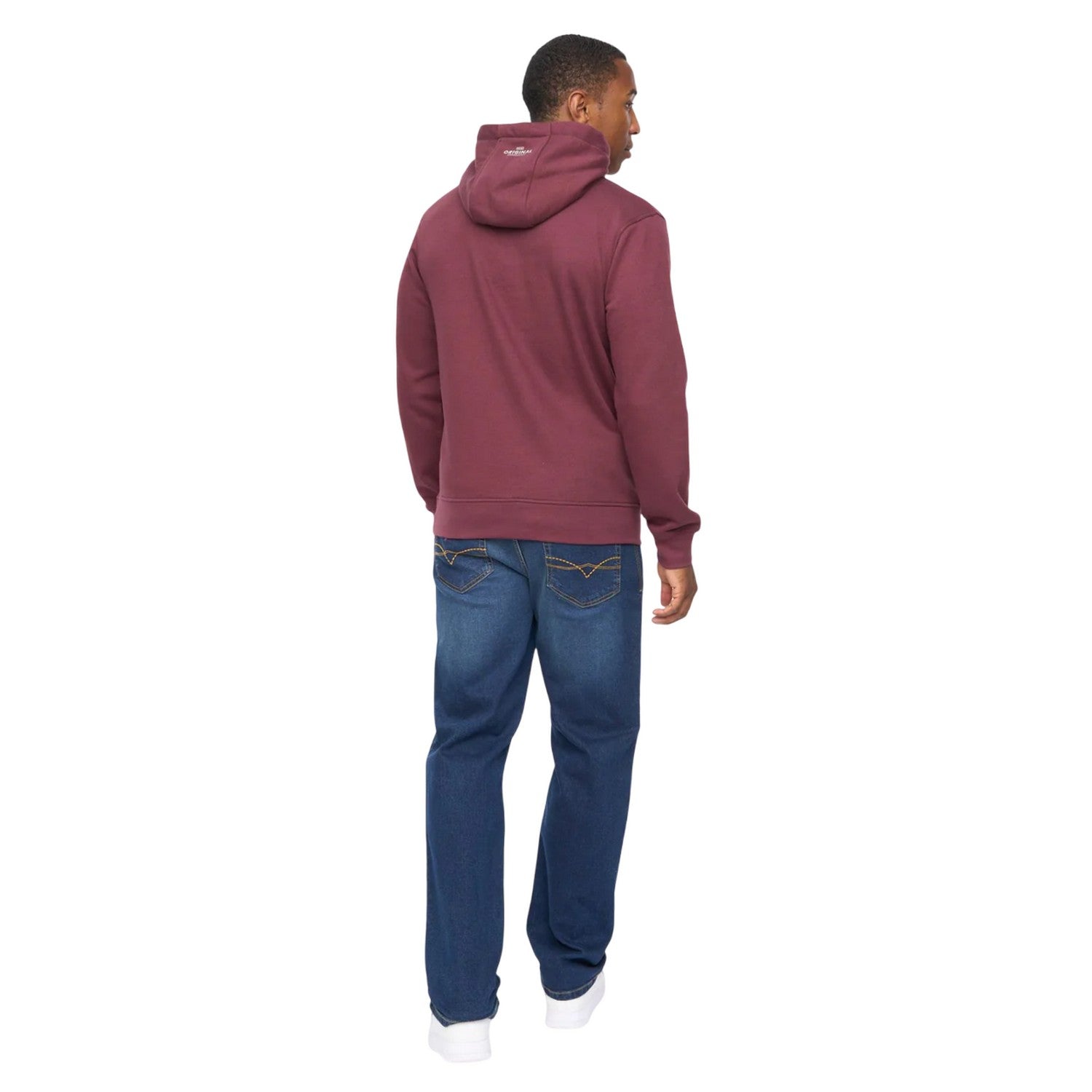 Rum Raisin - Back - Crosshatch Mens Vintarge Hoodie