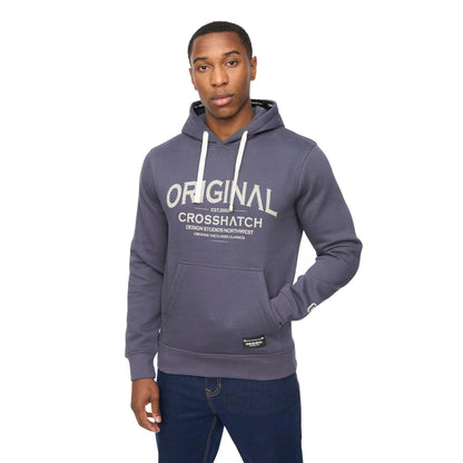 Navy - Front - Crosshatch Mens Vintarge Hoodie