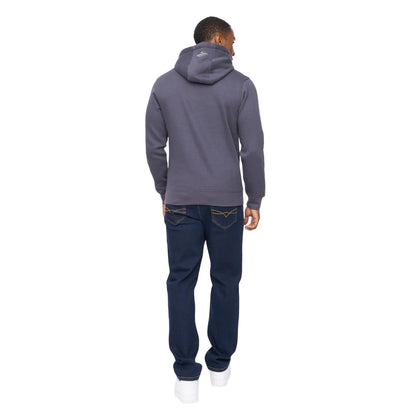 Navy - Back - Crosshatch Mens Vintarge Hoodie