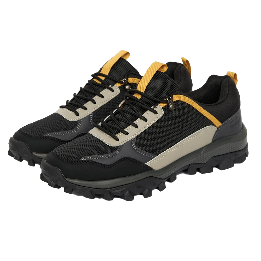 Charcoal Grey - Front - Crosshatch Mens Heymare Hiking Shoes