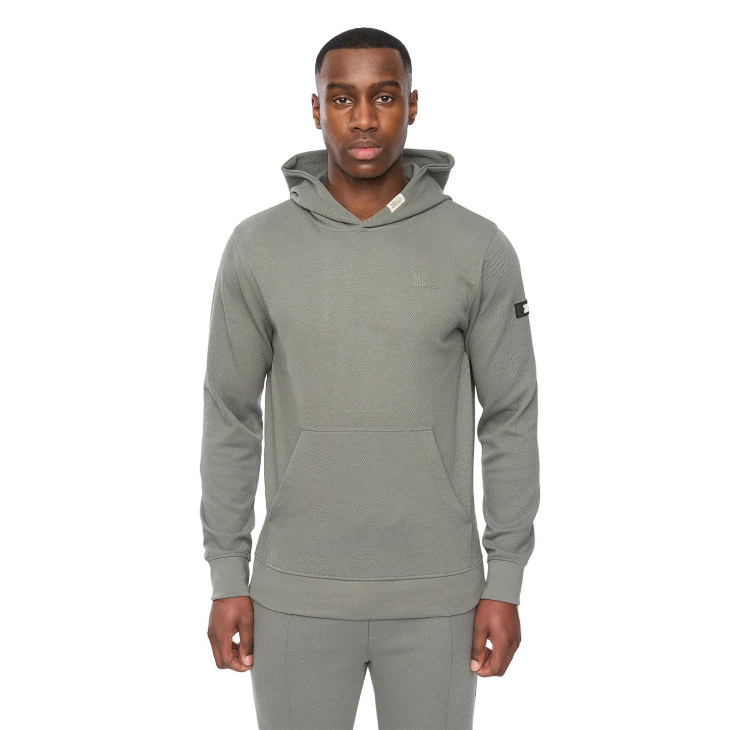 Olive - Side - Duck and Cover Mens Hannings Hoodie And Joggers Set