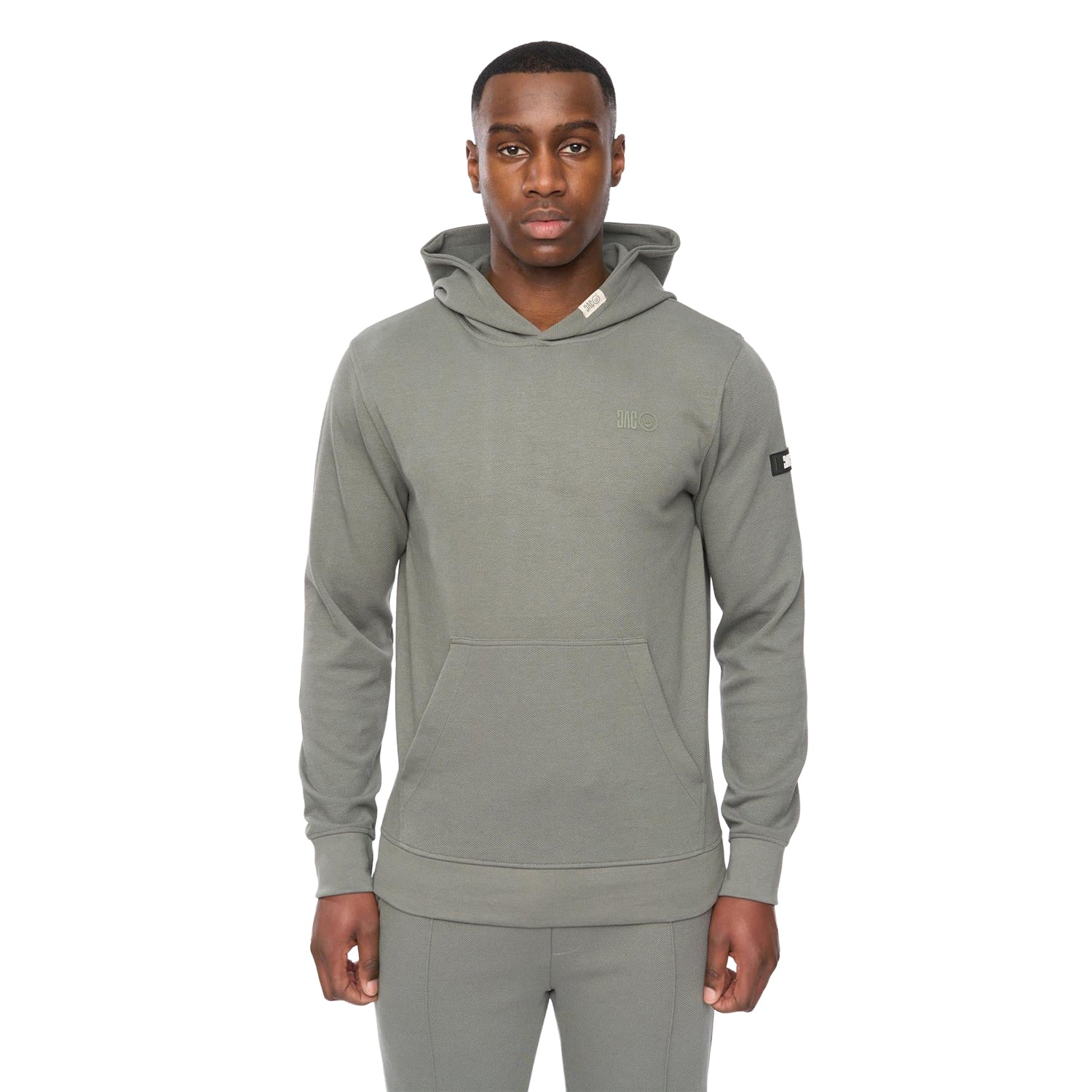 Olive - Side - Duck and Cover Mens Hannings Hoodie And Joggers Set