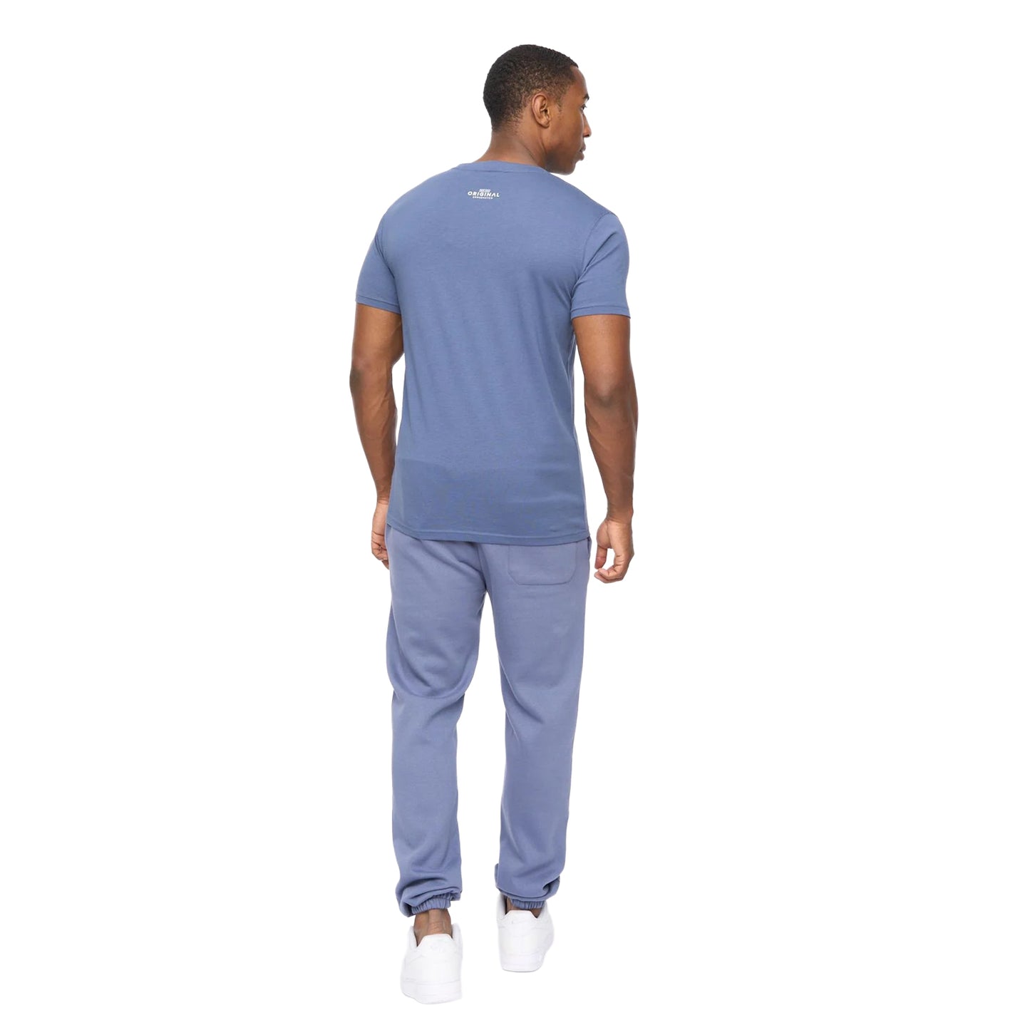 Denim Blue - Back - Crosshatch Mens Mappedout T-Shirt & Jogging Bottoms Set
