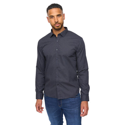 Navy-Blue - Side - Bewley & Ritch Mens Hanshaw Shirt (Pack of 2)