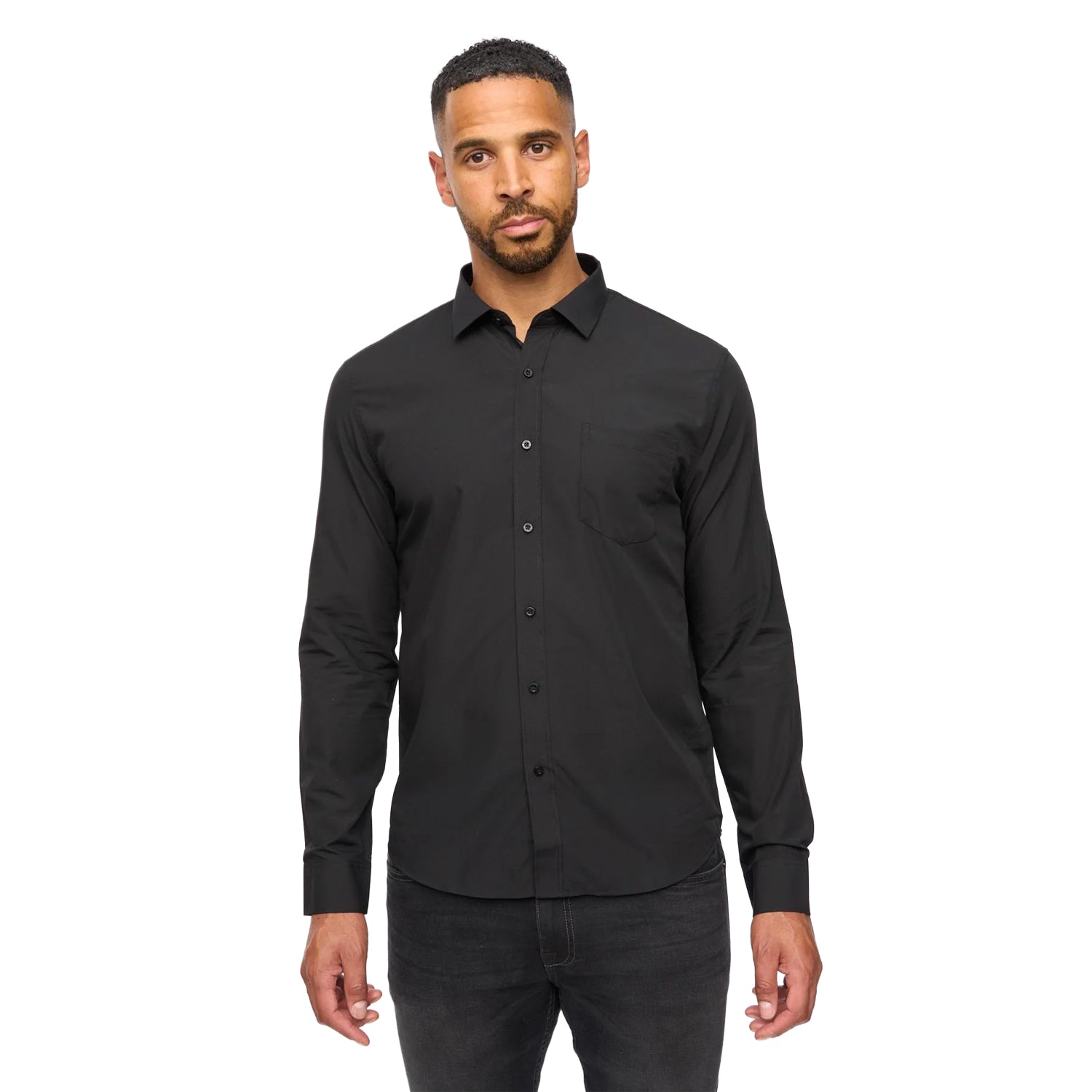 Black - Side - Bewley & Ritch Mens Pedrick Shirt (Pack of 3)