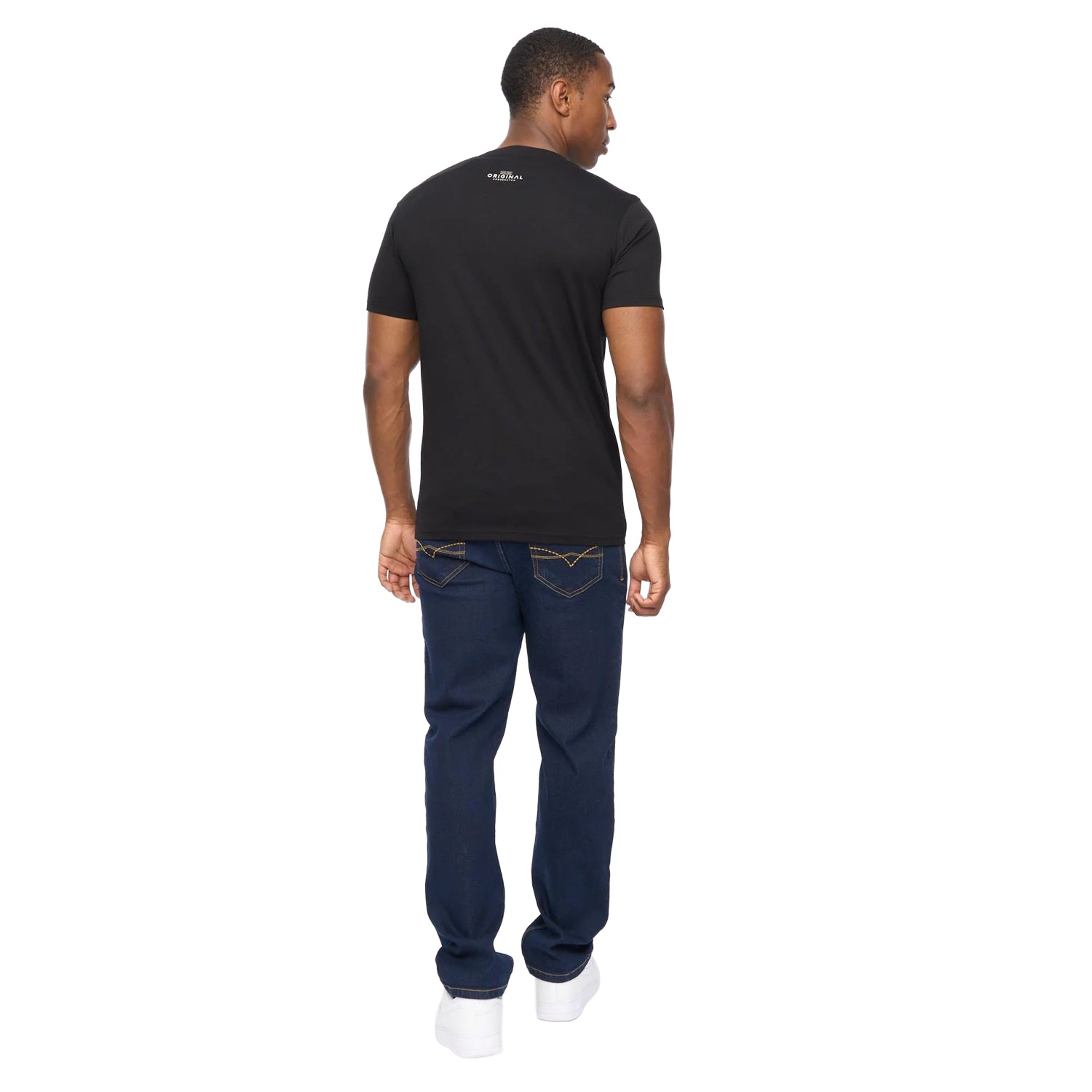 Black - Back - Crosshatch Mens Vintarge T-Shirt