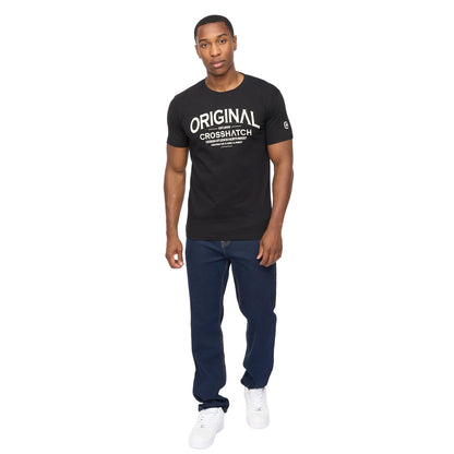 Black - Lifestyle - Crosshatch Mens Vintarge T-Shirt
