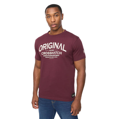 Raisin Purple - Front - Crosshatch Mens Vintarge T-Shirt