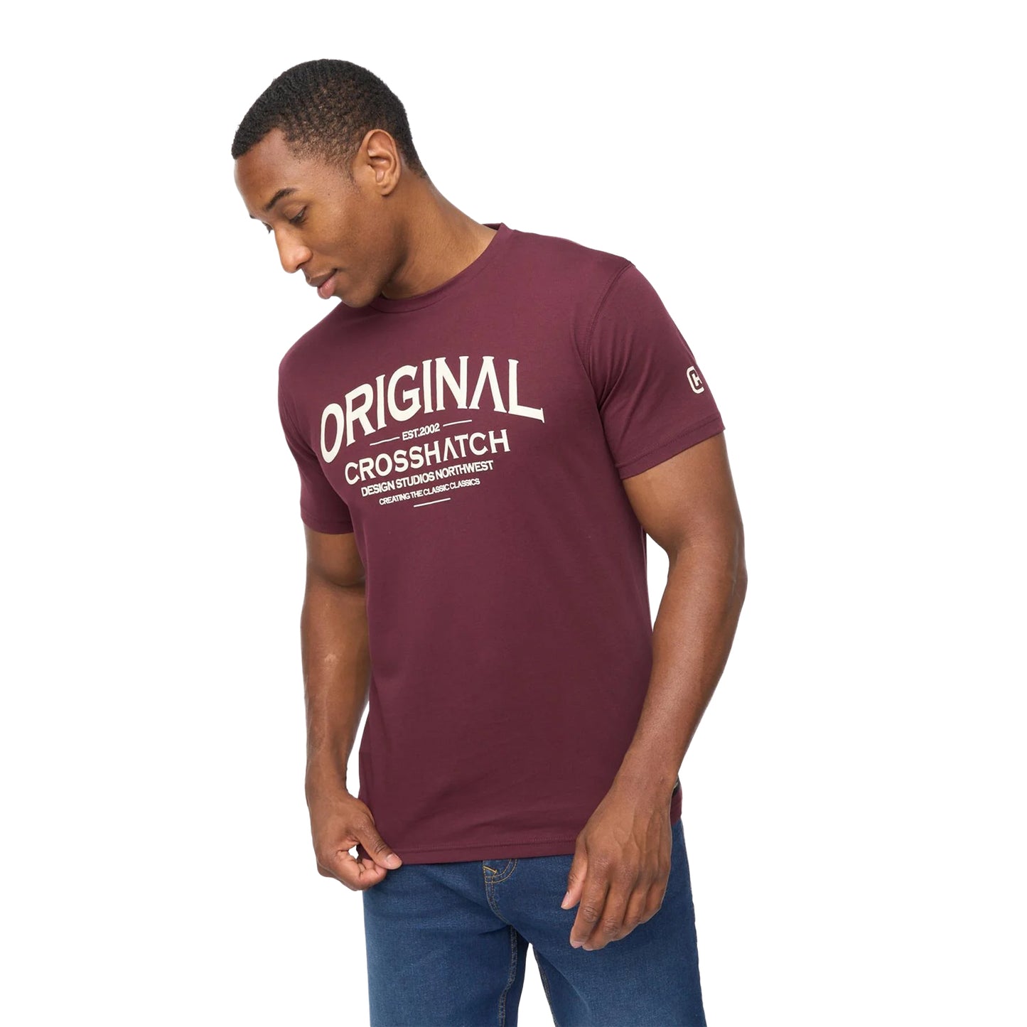 Raisin Purple - Side - Crosshatch Mens Vintarge T-Shirt