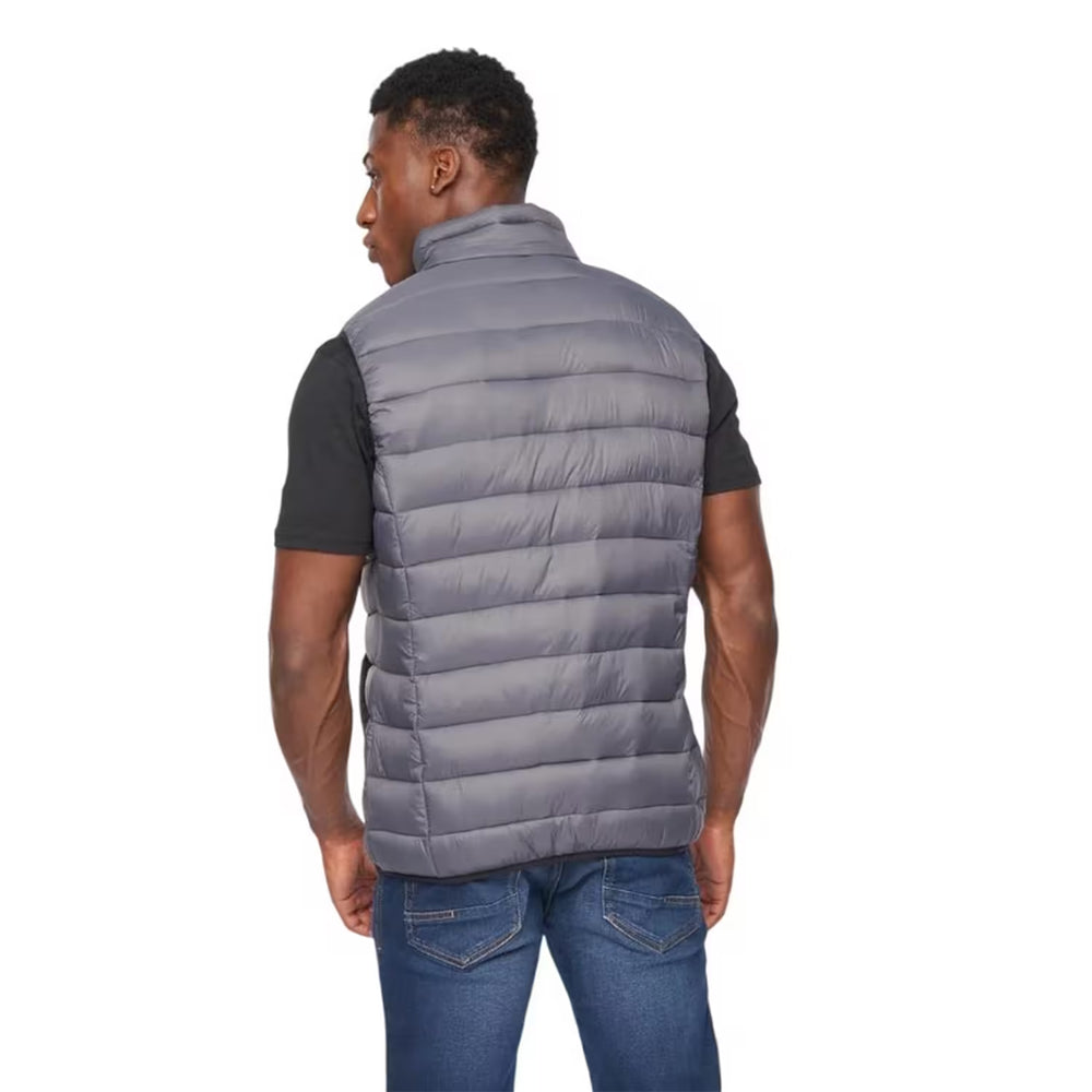 Charcoal Camo - Back - Crosshatch Mens Gattering Quilted Gilet