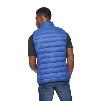 Royal Blue - Back - Crosshatch Mens Gattering Quilted Gilet