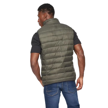 Olive Camo - Back - Crosshatch Mens Gattering Quilted Gilet
