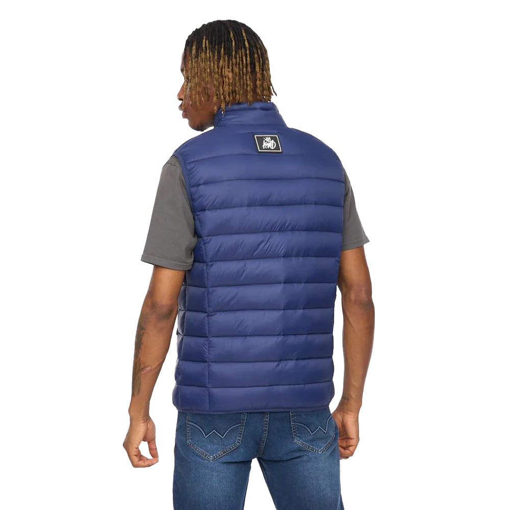Navy - Back - Kings Will Dream Mens Jackinson Padded Gilet