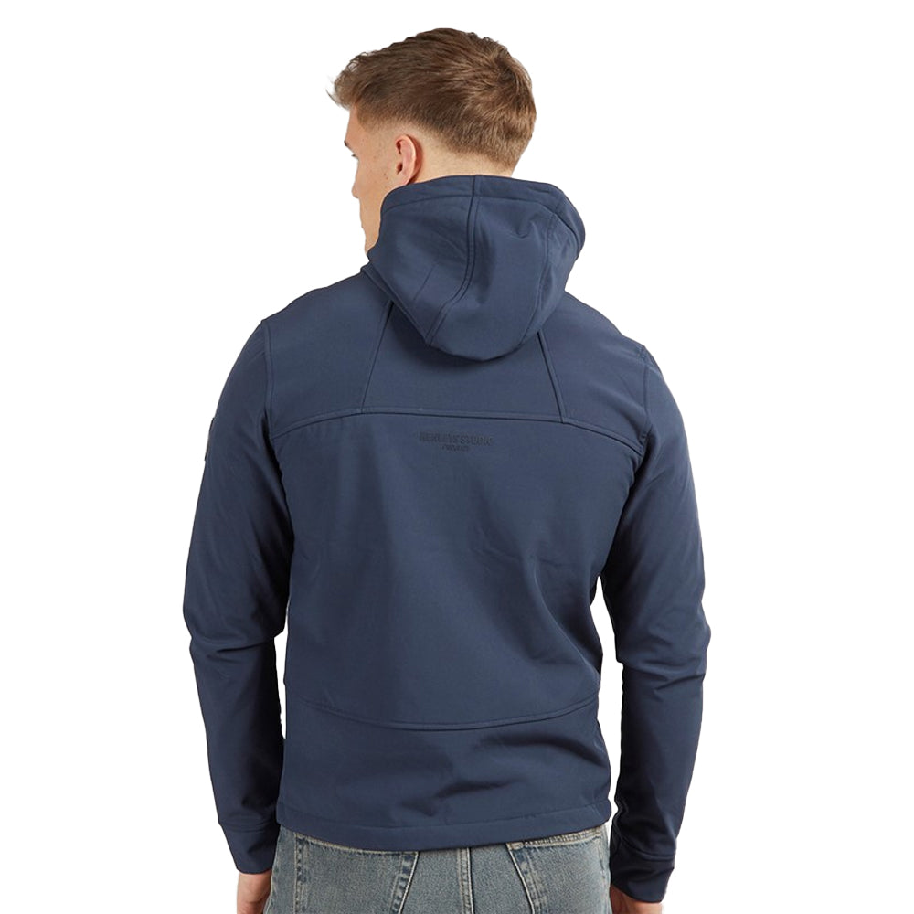 Navy - Back - Henleys Mens Expand Soft Shell Jacket