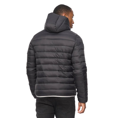 Black - Back - Crosshatch Mens Phelpmans Puffer Jacket