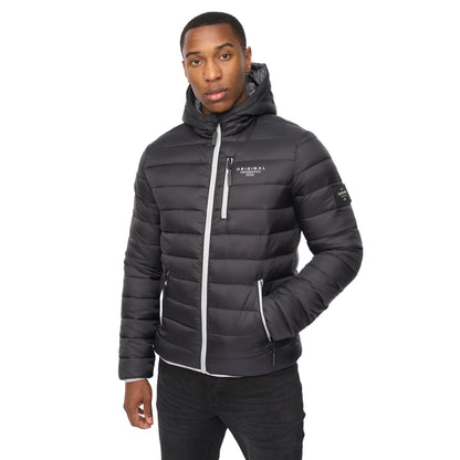 Black - Side - Crosshatch Mens Phelpmans Puffer Jacket