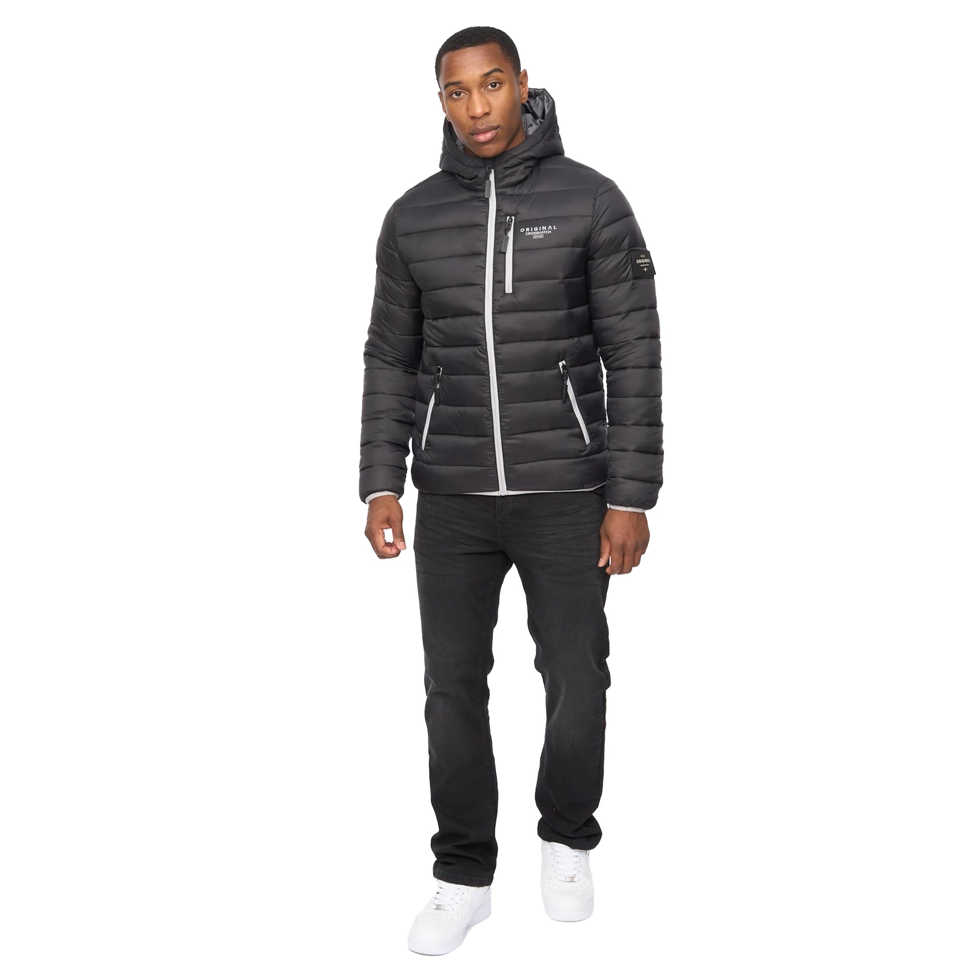Black - Lifestyle - Crosshatch Mens Phelpmans Puffer Jacket
