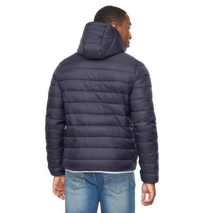 Navy - Back - Crosshatch Mens Phelpmans Puffer Jacket