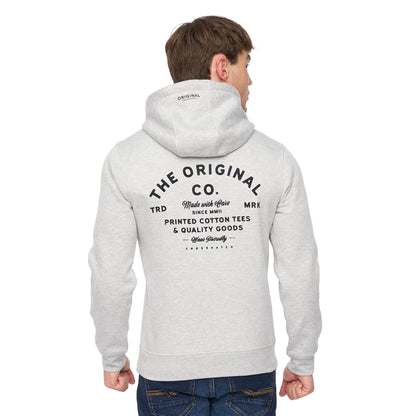 Grey Marl - Back - Crosshatch Mens Shoptown Hoodie