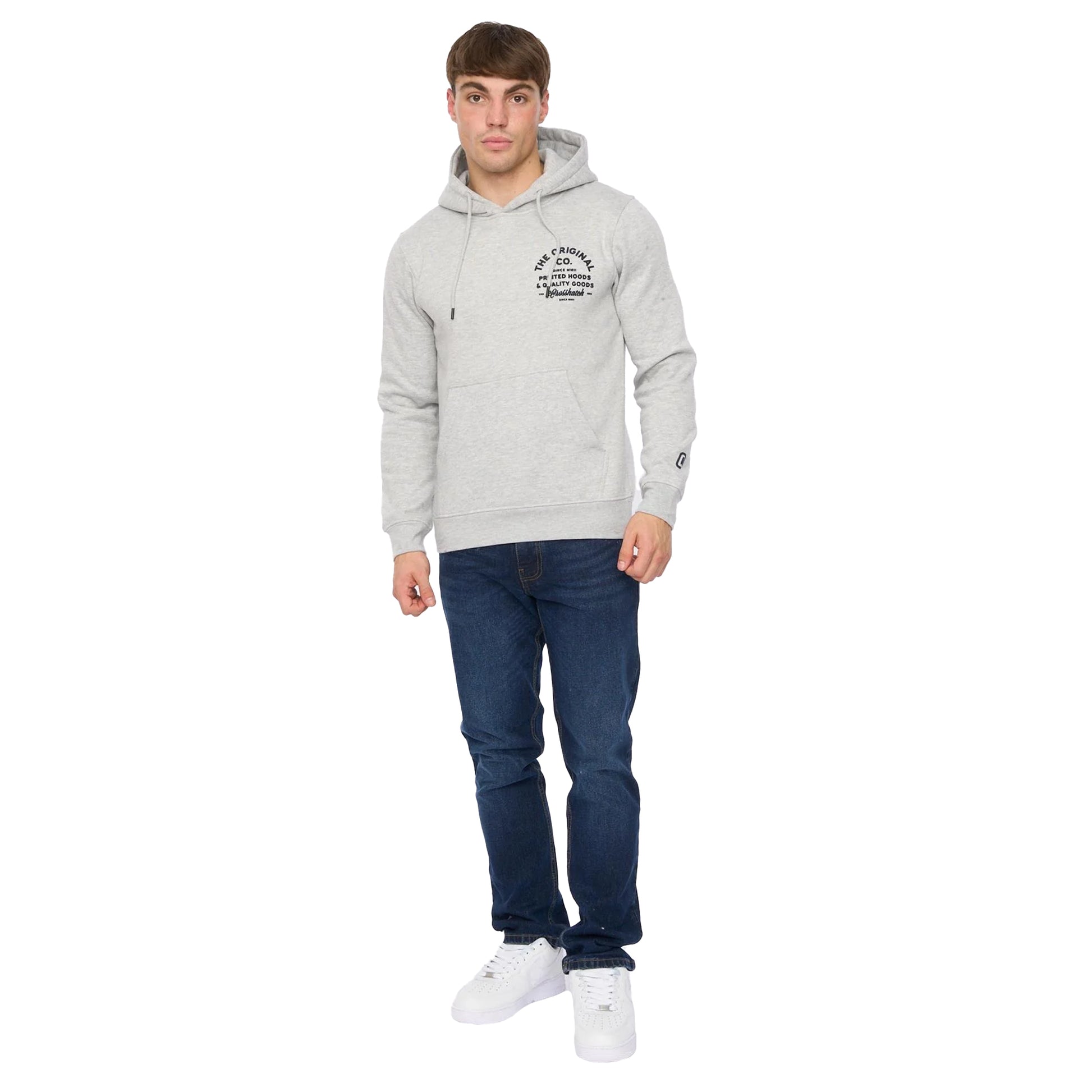 Grey Marl - Lifestyle - Crosshatch Mens Shoptown Hoodie
