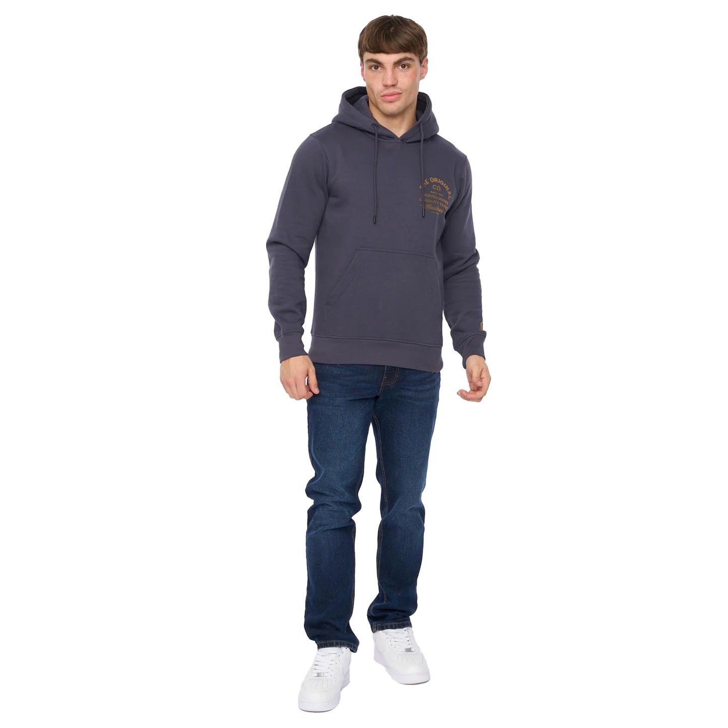 Navy - Lifestyle - Crosshatch Mens Shoptown Hoodie