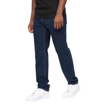Raw Wash - Side - Crosshatch Mens Detendu Relaxed Fit Jeans