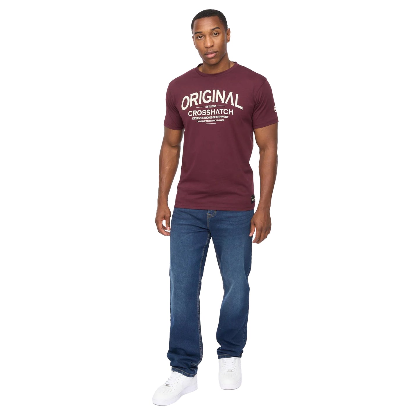 Dark Wash - Lifestyle - Crosshatch Mens Detendu Relaxed Fit Jeans